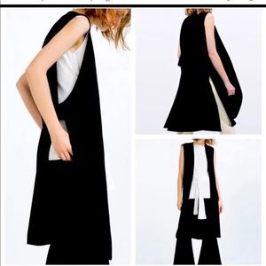 Zara Side Slit Waistcoat Long Sleeveless Jacket